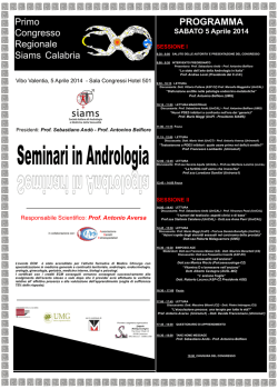 Primo Congresso Regionale Siams Calabria. PROGRAMMA