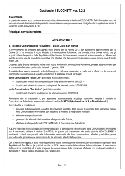 Gestionale 1 ZUCCHETTI ver. 5.2.2 Avvertenza