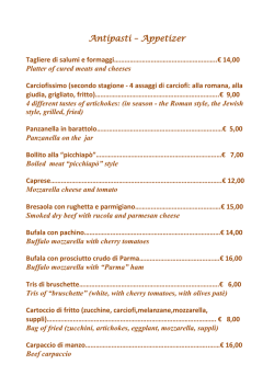 Menu - Il Vero Alfredo