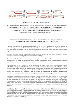 DIRETTIVA N. 1 DEL 3 NOVEMBRE 2014