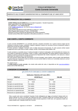 Foglio Informativo - Cassa Rurale Alto Garda