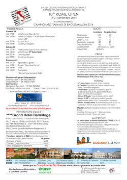 10 ROME OPEN - asd circuito nazionale backgammon