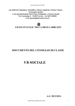 Classe 5 B Sociale - Duca degli Abruzzi