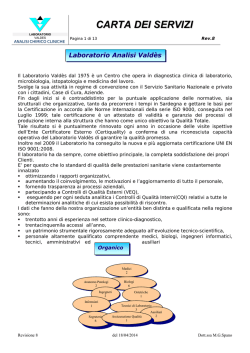 Carta dei servizi - Laboratorio Analisi Valdes