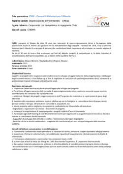 Ente promotore CVM &ndash; Comunit&agrave; Volontari per il Mondo