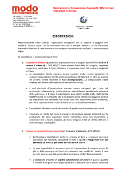 Esportazioni e triangolari - Modo-CS