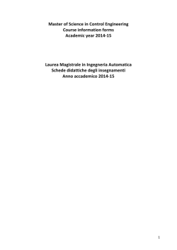 Master of Science in Control Engineering Course information forms