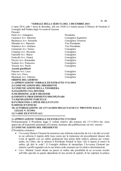 verbale 1 dicembre 2014 n. 19 - Ordine degli avvocati di Ancona