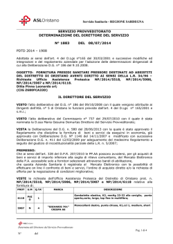 Determinazione n&deg;1883 del 08.07.2014.
