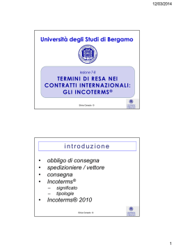 Incoterms - Universit&agrave; degli studi di Bergamo