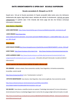 LINK OPEN DAY SCUOLE SUPERIORI
