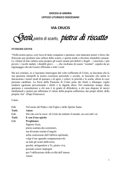 VIA CRUCIS Gesù,pietra di scarto, pietra di riscatto