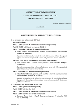 Bollettino di informazione sulla giurisprudenza delle corti