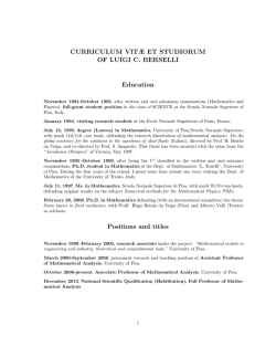 CURRICULUM VITÆ ET STUDIORUM OF LUIGI C. BERSELLI