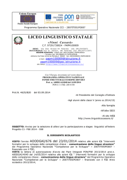 Avviso alunni Cassara - Liceo Linguistico Ninni Cassar&agrave; di