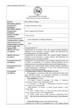 Lingua e letteratura latina