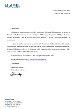 Alla Cortese Attenzione della Dott.ssa Rosa Valanzano