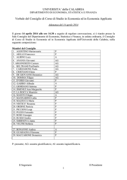 Aprile 2014 - DESF - Universit&agrave; della Calabria