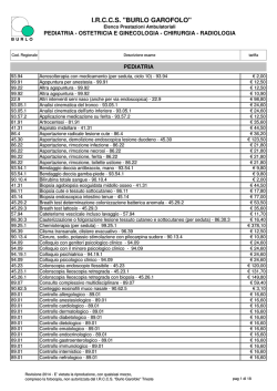 Elenco prestazioni ambulatoriali BURLO (2014)