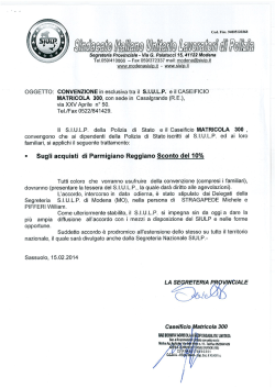 Convenzione Caseificio Matricola 300
