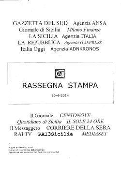 RASSEGNA STAMPA - Consorzio per le Autostrade Siciliane