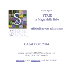 STRIE la Magia delle Erbe CATALOGO 2014