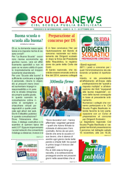ScuolaNews 11/2014 - Cisl Scuola Puglia