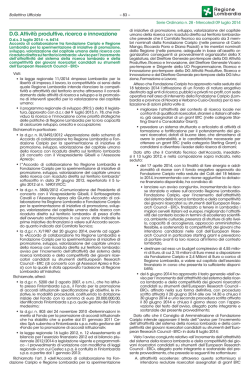 D.G. Attivit&agrave; produttive, ricerca e innovazione