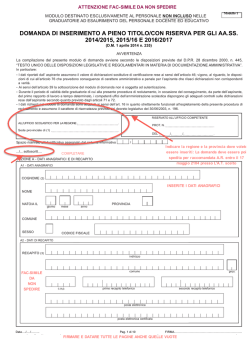 legge 143/2004 INDICAZIONE PER LA COMPILAZIONE GAE