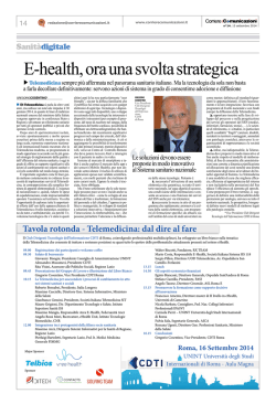 E-health, ora una svolta strategica