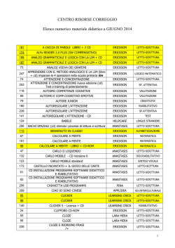 Elenco dei software a disposizione aggiornato a giugno 2014