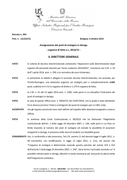 usr bologna :decreto 293/2014 posti sostegno in deroga