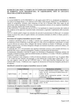 BANDO DI GARA PER LA VENDITA DI UN COMPLESSO
