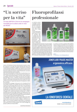 Fluoroprofilassi professionale &ldquo;Un sorriso per la vita&rdquo;