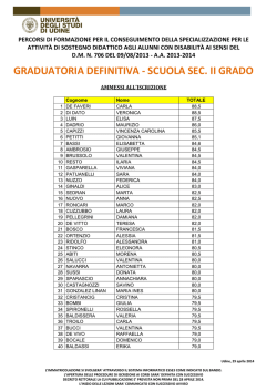 II grado - Universit&agrave; di Udine