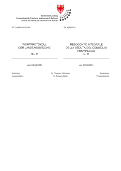 Resoconto integrale - Südtiroler Landtag