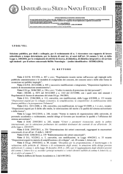 Bando - Universit&agrave; degli Studi di Napoli Federico II