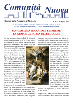 n. 412 - 24 agosto 2014 - Parrocchia e Oratorio Macherio