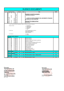 ELENCO ELABORATI PROGETTO ESECUTIVO
