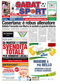 SAbATO NON SOlO SPORTIVO