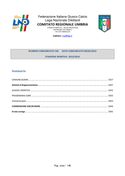Attivit&agrave; di Rappresentativa - FIGC Comitato Regionale Umbria