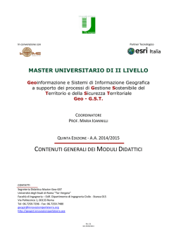 CONTENUTI GENERALI DEI MODULI DIDATTICI - Master Geo-GST