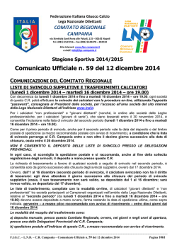 cu 59 2014-2015 - Comitato Regionale Campania