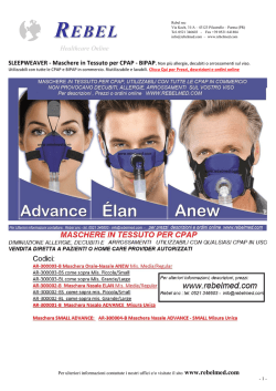 Catalogo Maschere per CPAP BIPAP in tessuto slepweaver