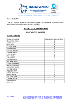 ESITI TEST INGRESSO ACCONCIATORI