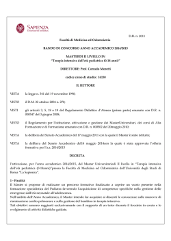 D.R. n. 2011 Facolt&agrave; di Medicina ed Odontoiatria