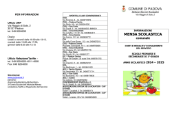 mensa scolastica comunale a.s. 2014/2015