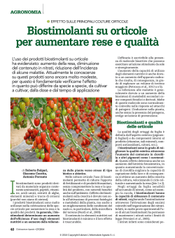 Biostimolanti su orticole per aumentare rese e qualità