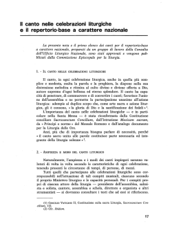 Il canto nelle celebrazioni liturgiche