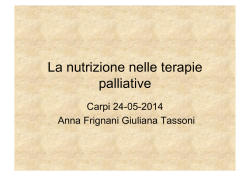 La nutrizione nelle terapie palliative